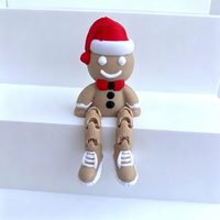 Figurines miniatures de Noël, statues miniatures à thème, ornements imprimés en 3D, petits modèles de personnages mignons