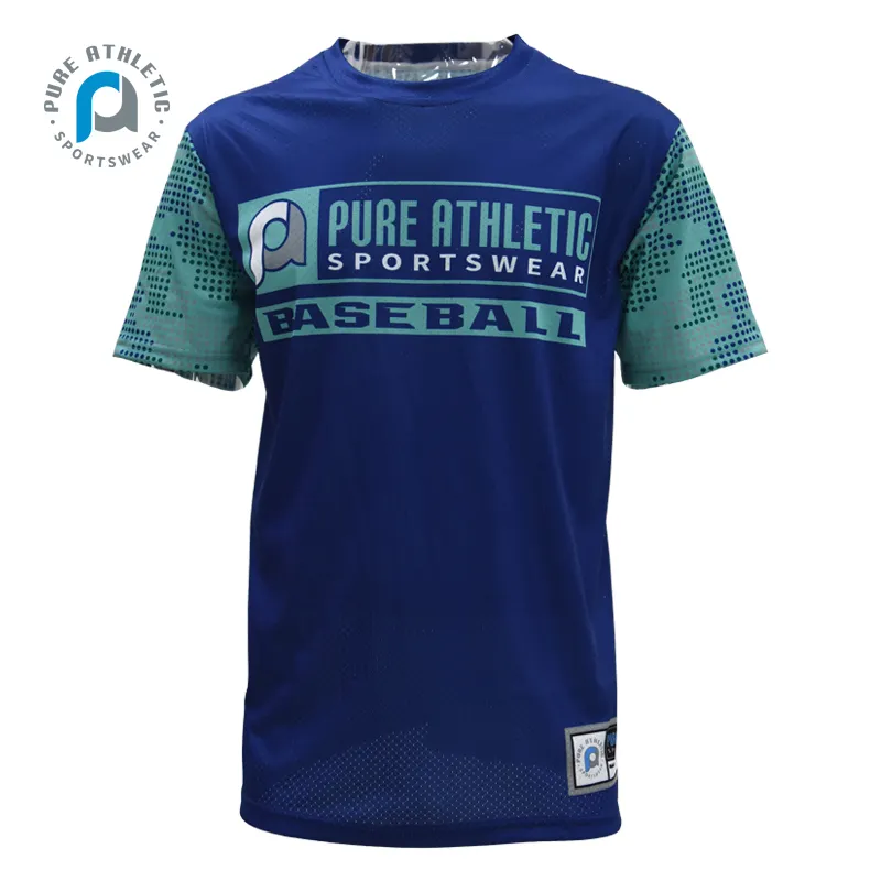 PURE Custom Design Logo T-Shirts Sport Baseball schnell trocknen atmungsaktive Training Laufen Workout-Shirts überall über Sublimation