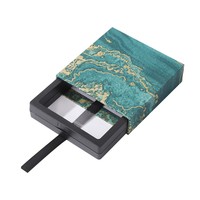 Boîte d'emballage personnalisée pour bijoux avec tiroir, boîte cadeau en papier imprimé marbré avec étui intérieur en film PE à suspension 3D