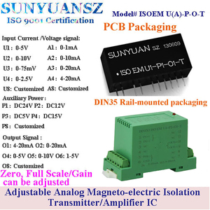 Công nghiệp có thể điều chỉnh 0-5V 4-20mA tín hiệu isolator khuếch đại Loop Powered transmitter cho PLC lập trình điện áp hiện tại - Product Image 3