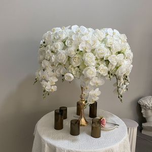 Exquisita Bola de Flores de Orquídea Phalaenopsis Blanca y Rosa, Centro de Mesa para Bodas, Fiestas y Banquetes, Decoración Floral Artificial - Product Image 1