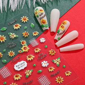 Pegatinas de <span class=keywords><strong>flores</strong></span> <span class=keywords><strong>para</strong></span> manicura 5D, autoadhesivas <span class=keywords><strong>en</strong></span> <span class=keywords><strong>relieve</strong></span>, rojo, azul, verde, flor, calcomanías <span class=keywords><strong>para</strong></span> <span class=keywords><strong>uñas</strong></span> <span class=keywords><strong>para</strong></span> mujeres, niñas, niños, <span class=keywords><strong>uñas</strong></span> acrílicas DIY - Product Image 2