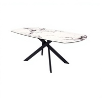 Table extensible de petite taille pour 6 personnes, design simple pour appartement, avec plateau en céramique brillant de 11 mm, mobilier de bureau à domicile