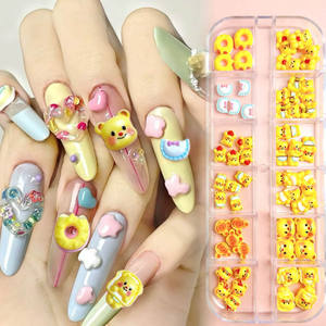 Nouveau 12 grille beurre ours en peluche Nail Art accessoires mignon Toast ours en peluche beignets décoration des ongles - Product Image 2