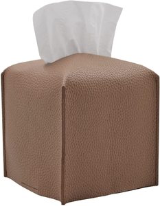 Custom Night Stands Tissue Boxes Cover Holder Desk Square Modern Decoration PU Leather Facial Roll Paper Box Cover Tissues Case