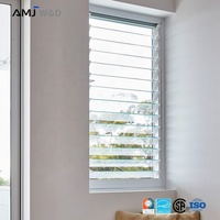Fenêtre en aluminium à double vitrage trempé avec moustiquaire en acier inoxydable et persienne en verre pour balcon