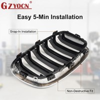 Grille de calandre avant pour BMW Série 1 F20 2011-2014, cadre chromé, double ligne, noir brillant, grille de pare-chocs OE 51137239022 51137239021