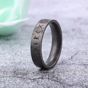 Anello in Acciaio al Titanio Lateefah 2024, Gioiello da Uomo Stile Hip Hop Vintage con <span class=keywords><strong>Scritta</strong></span> - Product Image 4