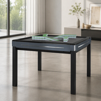 Table de Mahjong et de Jeux de Cartes Entièrement Automatique à Rouleaux Rotatifs, à Bord Incliné, Sans Poussoir de Tuiles, Double Usage Table à Manger