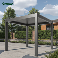 Pergola autoportante Mirador avec toit à lames orientables, auvent de jardin, abri de porte d'entrée extérieur contre la pluie, auvent rétractable en aluminium