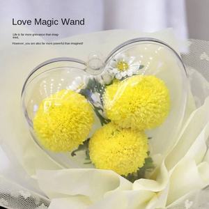 透明塑料亚克力DIY圆球红色礼品波浪带孔花束装饰包装派对装饰品 - Product Image 3