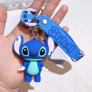 3D dibujos animados Pvc llavero personalizado Stitch muñeca plástico regalos promocionales llavero