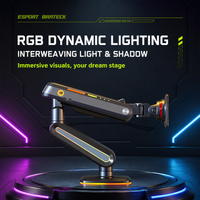 Suporte de Monitor de Alumínio de Alta Qualidade com Revestimento, Capacidade de 2-20KG, para Monitores de 32 a 60 Polegadas, Suporte para Monitor de Jogos RGB Esports