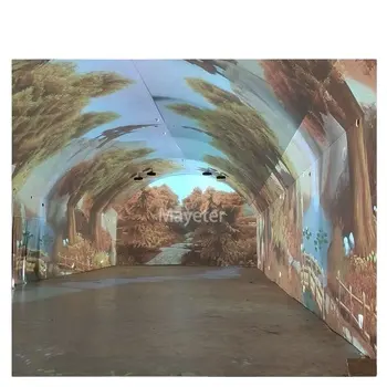 Instalación DE ARTE Proyección de túnel inmersivo Sistema de proyección de pared interactivo 360 Pantalla holográfica Experiencia de exposición VR