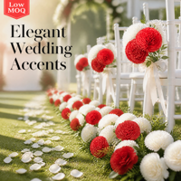 Têtes de fleurs artificielles en soie (œillets et marguerites) pour la décoration d'Halloween, les mariages, les fêtes et les accents floraux de guirlandes DIY