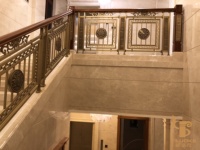 Rampe d'escalier en cuivre antique chinoise pour terrasse, villa et sol, matériau en laiton, décoration de la maison