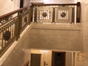 Rampe d'escalier en cuivre antique chinoise pour terrasse, villa <span class=keywords><strong>et</strong></span> sol, matériau en laiton, décoration de la maison - Product Image 4