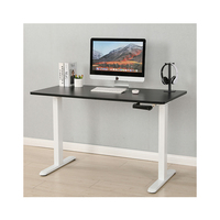Bureau de travail moderne réglable en hauteur pour adultes et étudiants, avec manivelle manuelle et plateau en MDF