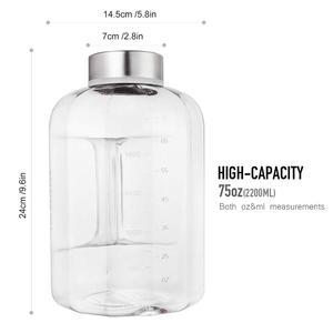 Customized 2500ml BPA FREE Large <strong>Water</strong> <strong>Bottle</strong> With Handles <strong>Big</strong> <strong>Water</strong> <strong>Bottle</strong> <strong>for</strong> t With Time Marker <strong>for</strong> Fitness Workout - Product Image 2