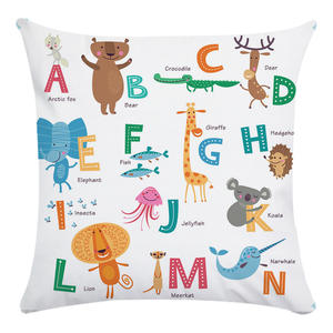 Asilo nido 26 lettere inglese apprendimento federa cuscino colorato stampa fodera cuscino per bambini - Product Image 1