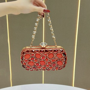 Bolsos de mano de lujo con diamantes de imitación para mujer, bolso de hombro con cadena a la moda, bolsos de noche para fiesta de boda con cristales, bolso de mano tipo clutch para mujer - Product Image 2