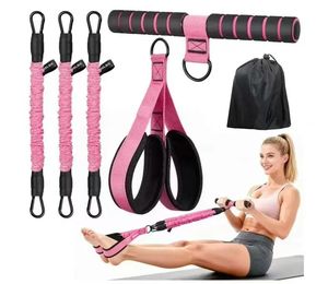 อุปกรณ์ออกกำลังกายแบบปรับได้ 3 ท่อ พร้อมที่จับ รุ่นอัพเกรด ชุดยางยืดออกกำลังกายสำหรับซิทอัพ - Product Image 1