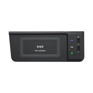 Chargeur de voiture sans fil rapide 15W, chargeur de téléphone avec double port USB/QC3.0 pour Audi Q5L 2018-ON - Product Image 1