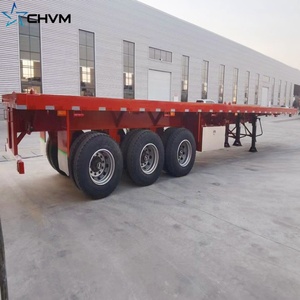 Nouvelle semi-<span class=keywords><strong>remorque</strong></span> CHVM à trois essieux en acier de 40 pieds certifiée CE, capacité de 40 tonnes, châssis de conteneur de 20 pieds, 40 pieds, 50 pieds, 53 pieds, remorques de camion - Product Image 5