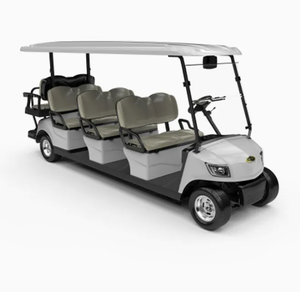 รถกอล์ฟไฟฟ้าแบบยกสูง 8 ที่นั่ง พรีเมียมจากจีน มอเตอร์ดีซี แบตเตอรี่ลิเธียม โครงเหล็ก ความเร็วสูงสุด 24 กม./ชม. ระยะทางวิ่ง 36 หลุม พร้อมกระจกบังลม - Product Image 1