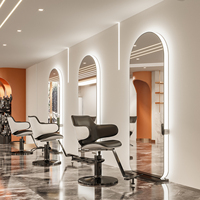 Miroir de coiffure et de beauté double face mural haut de gamme personnalisé pour salon de coiffure