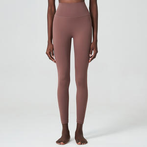 Pantalon de yoga taille haute à motif solide pour femmes Pantalon de fitness moulant de sport de grande taille pour la peau - Product Image 3