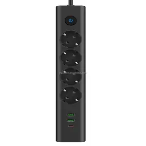 New Smart Power Strip EU with 4 Socket Outlets and 3 USB Ports Smart Home Control 2m Power Cord