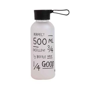 <b>Plastic</b> Water Bottle 500ML With Time Markers Attached Carabiner For Hiking Camping Travel - Product Image 1