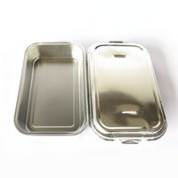 ATW Aluminum Foil Airline Food Packing Container With Foil Lids Aluminium Foil Airplane Lunch Boxes for Rice Take-away Tray