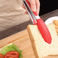Pince de cuisine antiadhésive créative écologique en acier inoxydable pince à nourriture en silicone pour barbecue outils de cuisine à domicile