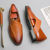 Nouvelles Sandales Habillées Décontractées pour Hommes en Cuir PU Style Italien 2025 – Idéales pour la Marche en Extérieur Tendance