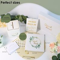 Livre d'or personnalisé à couverture rigide pour mariage, réception ou enterrement, avec coins photo autocollants et ensemble de 50 cartes