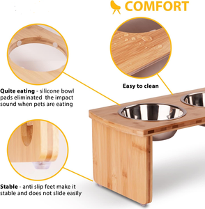 Mangkuk anjing yang ditinggikan dengan 2 baja tahan karat otomatis untuk hewan peliharaan ukuran kecil Medium - Product Image 4