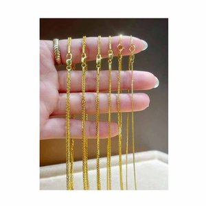 45cm 금 체인 금 목걸이 이름 목걸이 포함 진짜 금 목걸이 두꺼운 체인 주얼리 - Product Image 4