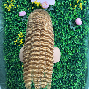 # Perruque frontale en dentelle suisse HD transparente, cheveux humains vierges brésiliens Remy bruts, blonds, 27 Deep Wave, 26 pouces, 13x4 13x6 - Product Image 4