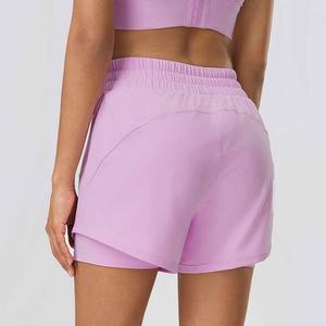 กางเกงวิ่งขาสั้นผู้หญิงทรงหลวม แห้งเร็ว ระบายอากาศดี สำหรับออกกำลังกายและเล่นกีฬา มีกระเป๋า  รับผลิตตามแบบ พร้อมสกรีนโลโก้ - Product Image 5