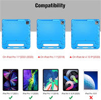 Étui antichoc pour tablette enfant en EVA avec poignée et béquille HGD Factory Direct pour iPad Pro 11 pouces 2022, approvisionnement en gros pour les écoles
