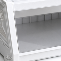 Cage à hamster transparente avec panneau frontal clair et dessus ventilé, boîte de rangement empilable blanche pour petits animaux, deux tailles