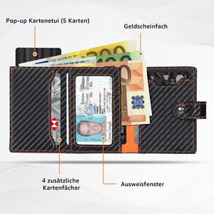 Porte-cartes pliable Tenbst de 5 pouces avec compartiment à monnaie zippé pour hommes - Product Image 2