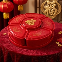 Hoge Kwaliteit Afneembare Plastic Bruiloft Kerst Kid Food Plate Dry Fruit Snack Tray Candy Box