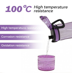 Бутылка для воды 2-в-1 (500 мл + 150 мл) с контейнером для закусок, без бисфенола А, с носиком и ручкой, для индивидуализации, спортивная фляга - Product Image 2