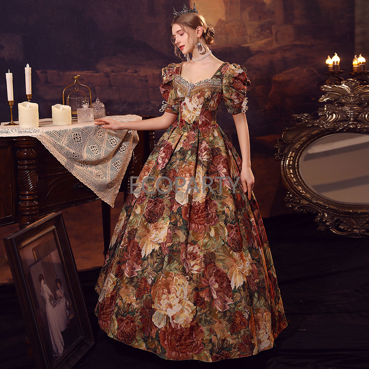 Shop Our Drop Ship Black & White Satin Marie Antoinette Dress