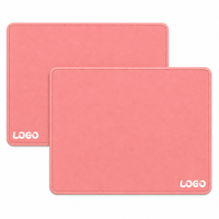 Tapis de souris rose personnalisé avec logo, base en caoutchouc antidérapante, bords cousus, tapis de bureau imperméable pour la maison, le bureau, l'ordinateur portable