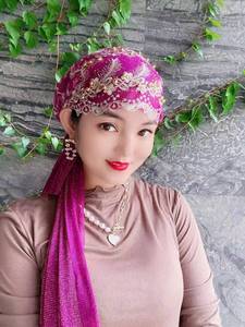 Pañuelo Étnico Africano para Mujer, Diseño Nuevo, con Pedrería Brillante, Gorro Elástico, Venta al Por Mayor - Product Image 5