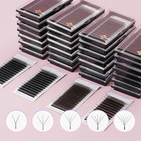 Extensions de cils en cachemire de haute qualité, volume russe facile à poser, cils noirs mats, cils en velours, vente en gros individuelle